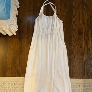 JCrew White Linen Strappy Maxi Dress